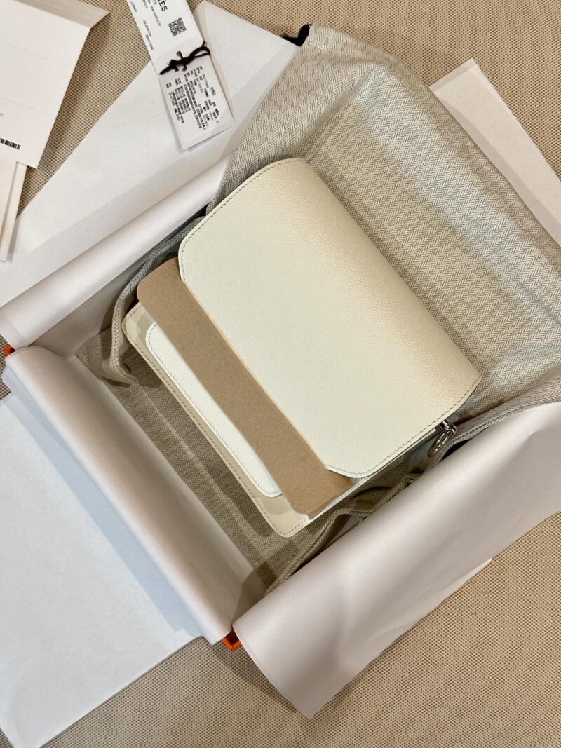 Hermès Roulis 19 Evercolor Mushroom & Biscuit Silver Hardware - Image 3