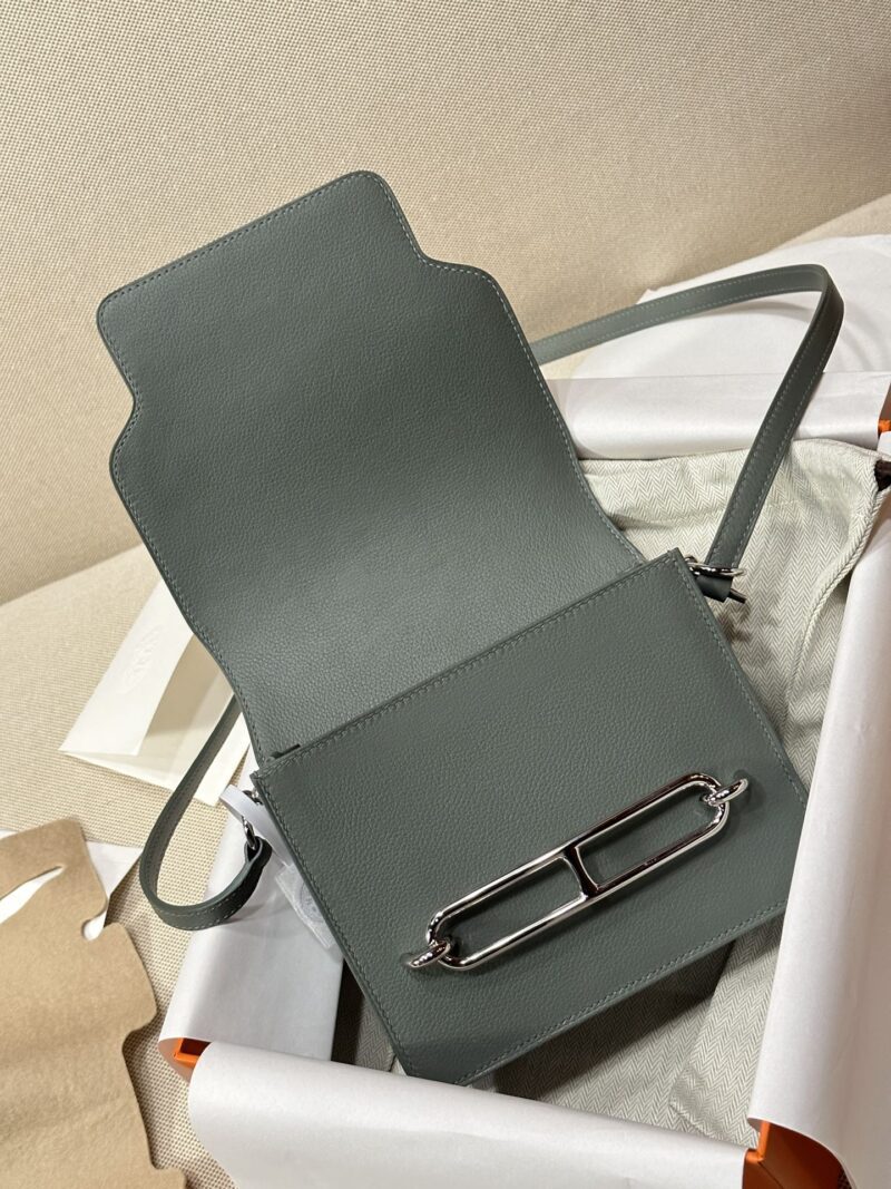 Hermès Roulis 19 Evercolor Vert Amande Silver Hardware - Image 3