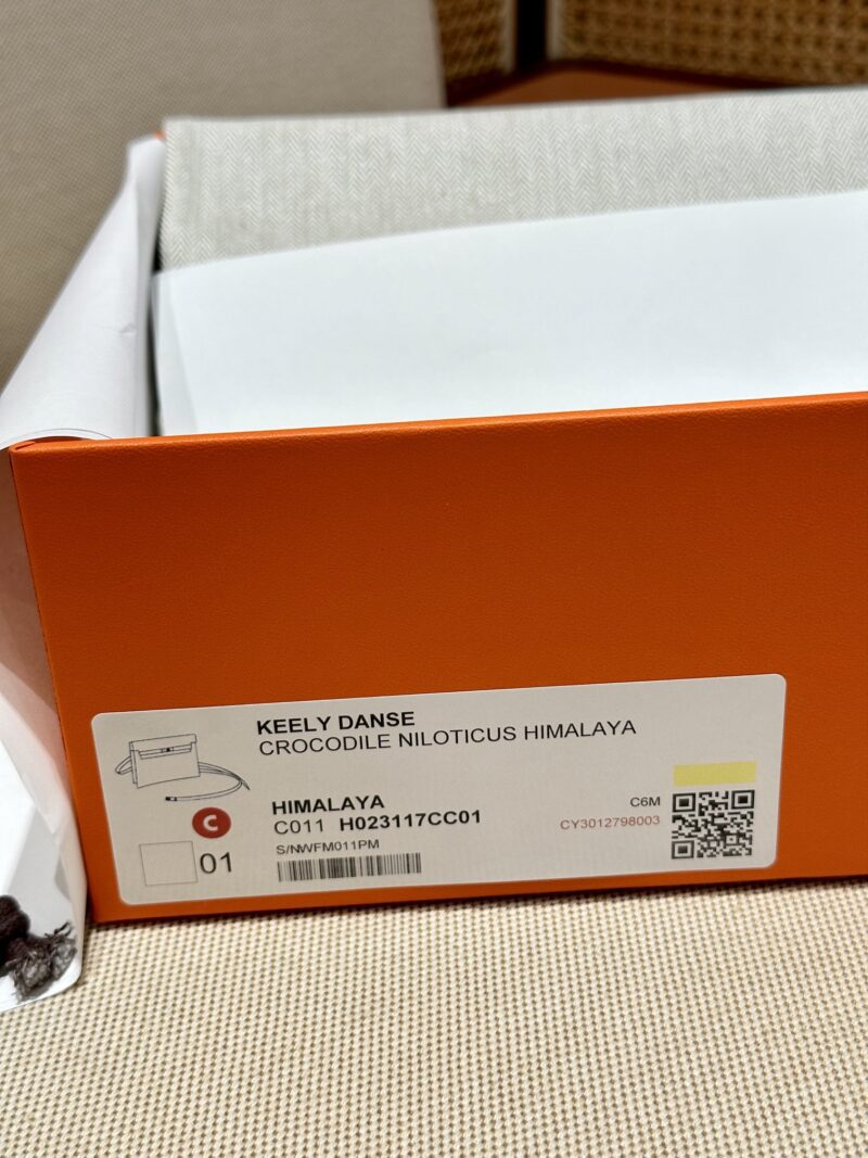 Hermès Kelly Danse 22 Himalaya Niloticus Crocodile Himalaya Gold Hardware - Image 24
