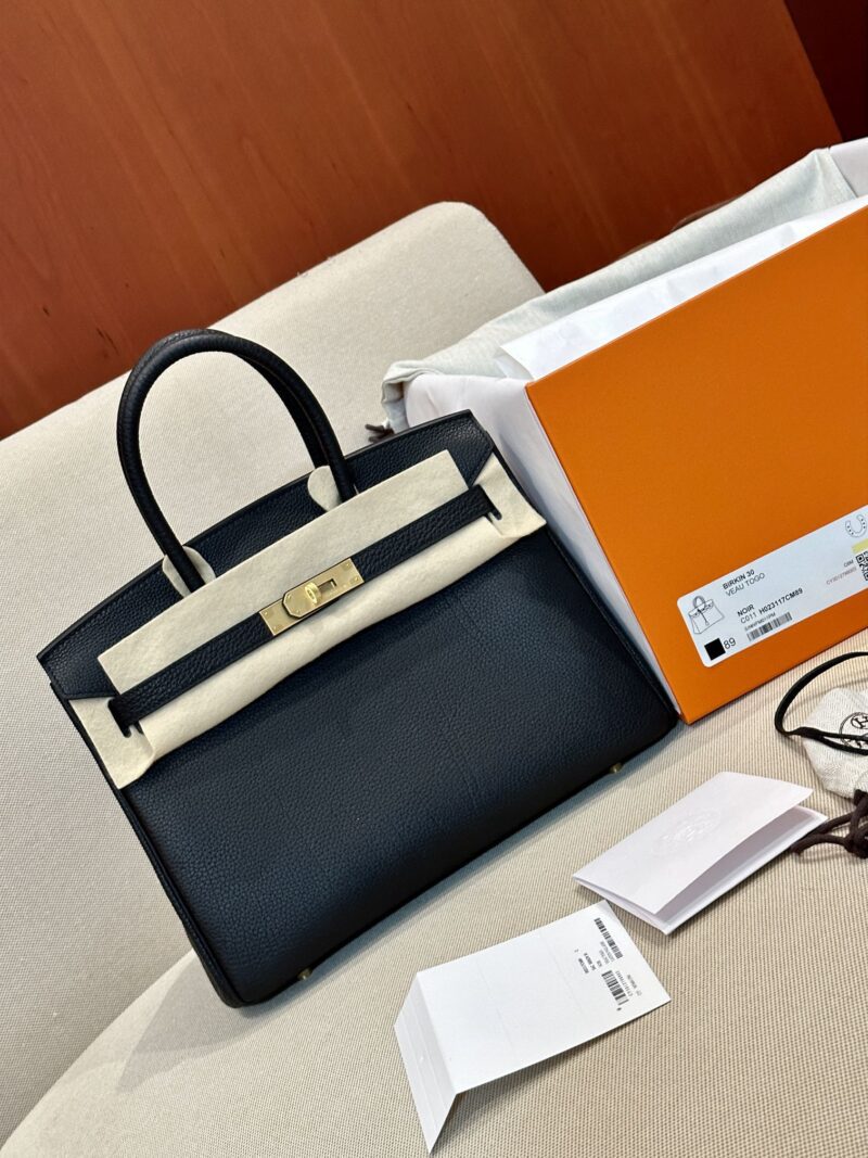 Hermès Birkin 30 Noir, Gold Togo Gold Hardware - Image 5