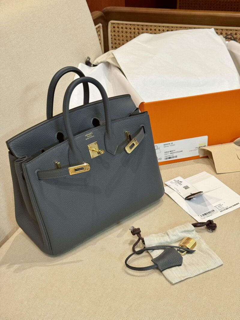 Hermès Birkin 25 Gris Misty, Gold Togo Gold Hardware - Image 4