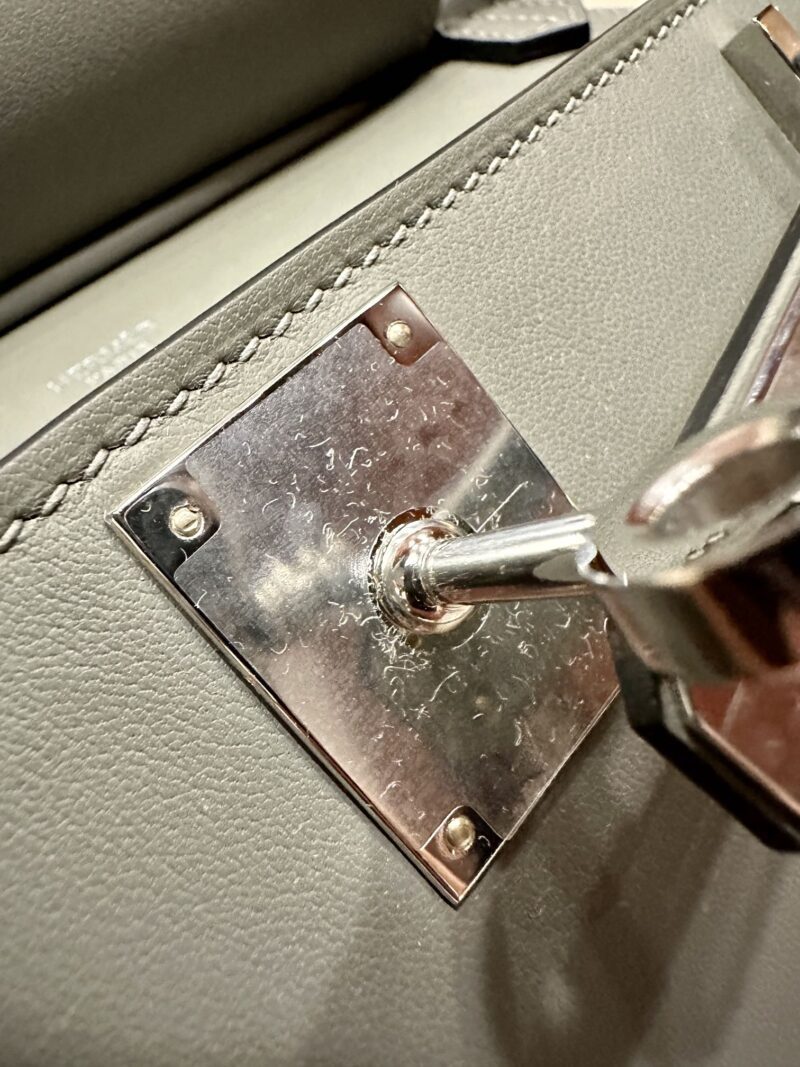 Hermès Jypsiere 23 Swift Gris Meyer Silver Hardware - Image 14