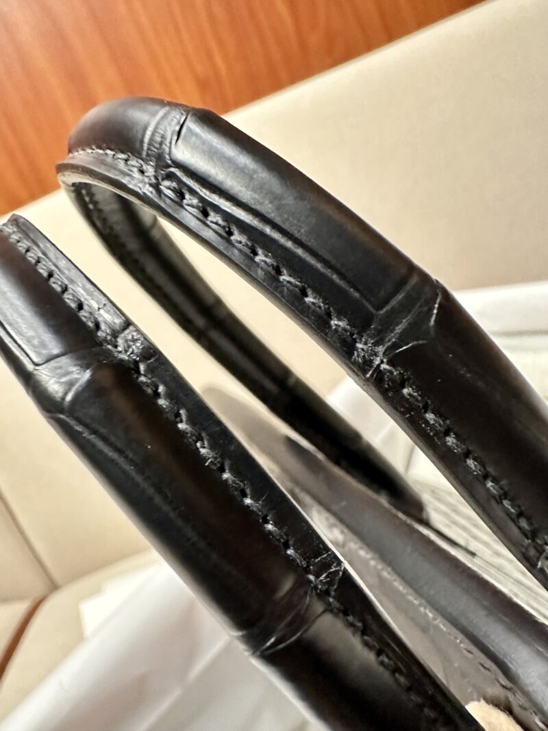 Hermès Birkin 25 Noir Matte Alligator Palladium Hardware - Image 14