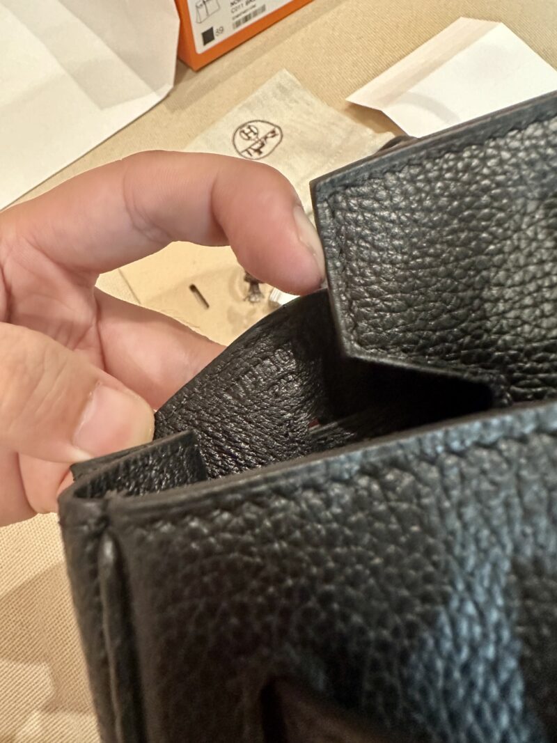 Hermès Birkin 25 Noir, Silver Togo Palladium Hardware - Image 11