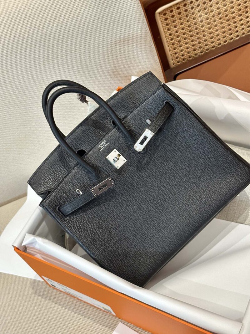Hermès Birkin 25 Noir, Silver Togo Palladium Hardware - Image 2