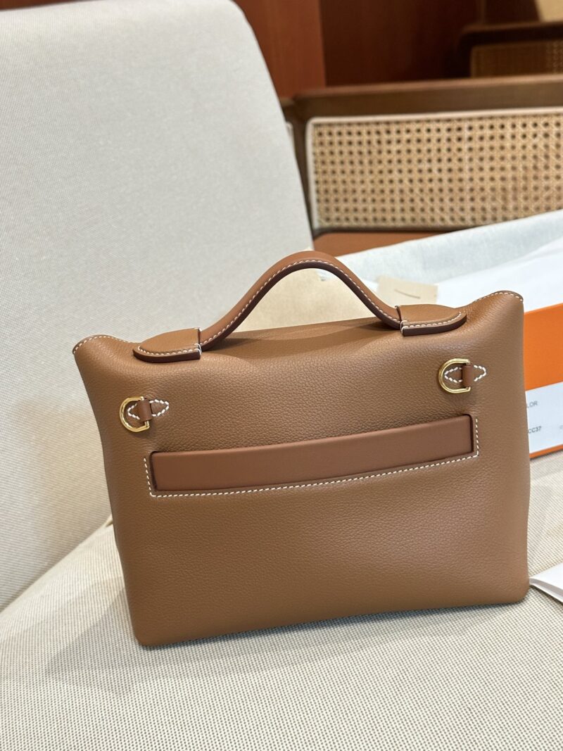Hermès Mini Kelly 2424 Evercolor & Swift Gold Gold Hardware - Image 13