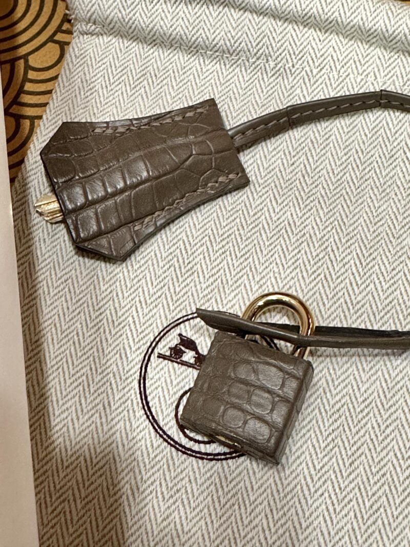 Hermès Kelly 25 Matte Alligator Origan Gold Hardware - Image 22