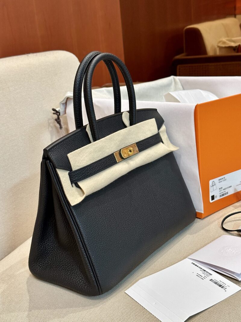 Hermès Birkin 30 Noir, Gold Togo Gold Hardware - Image 4
