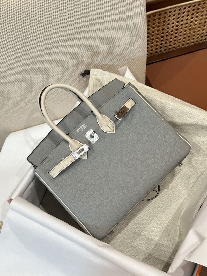 Hermès Birkin 25 Blue De Presse, Craie Togo Palladium Hardware - Image 3