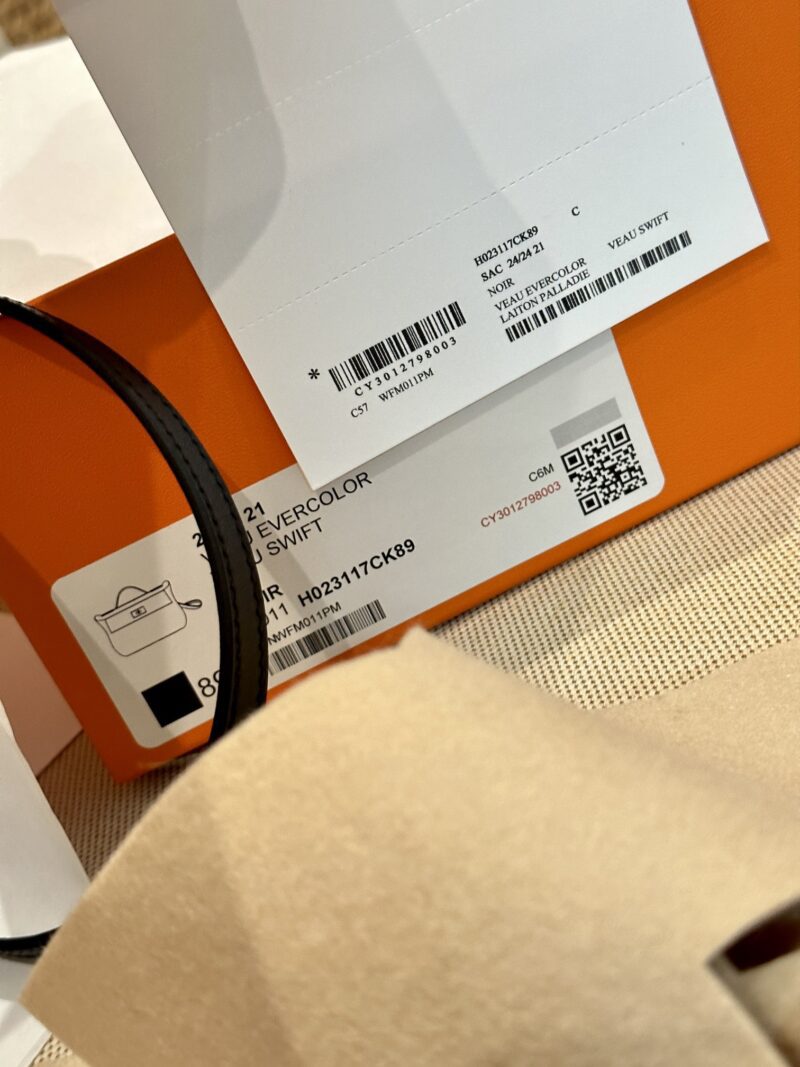 Hermès Mini Kelly 2424 Volupto & Swift Noir Silver Hardware - Image 23