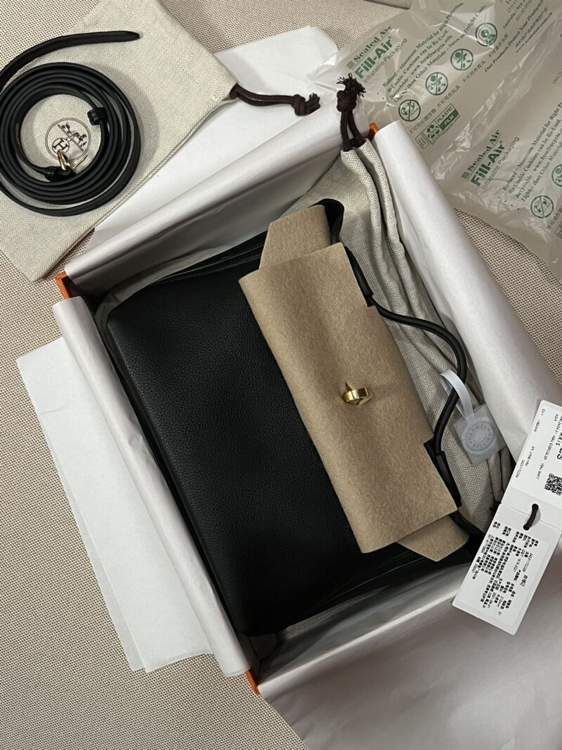 Hermès Mini Kelly 2424 Evercolor & Swift Noir Silver Hardware - Image 3