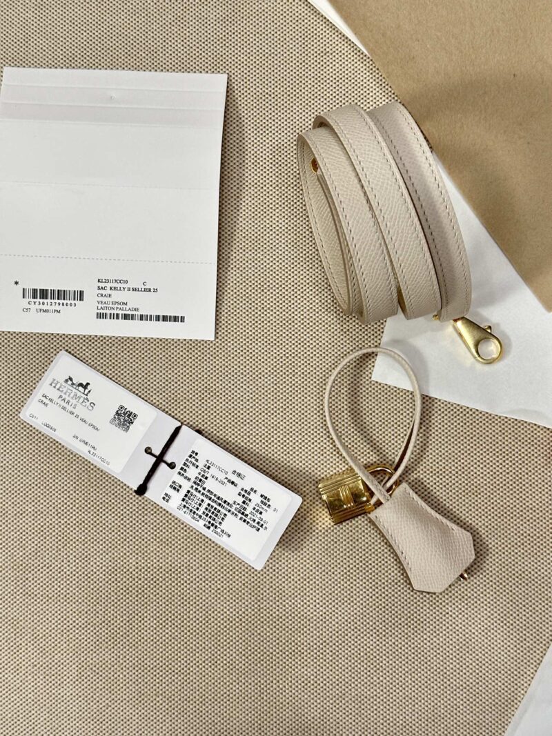 Hermès Kelly 25 Epsom Craie Gold Hardware - Image 29