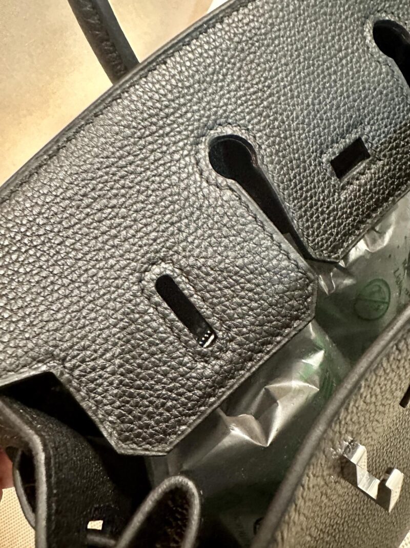 Hermès Birkin 25 Noir, Silver Togo Palladium Hardware - Image 13