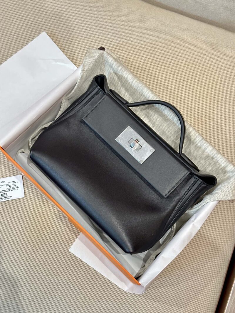 Hermès Mini Kelly 2424 Volupto & Swift Noir Silver Hardware - Image 6