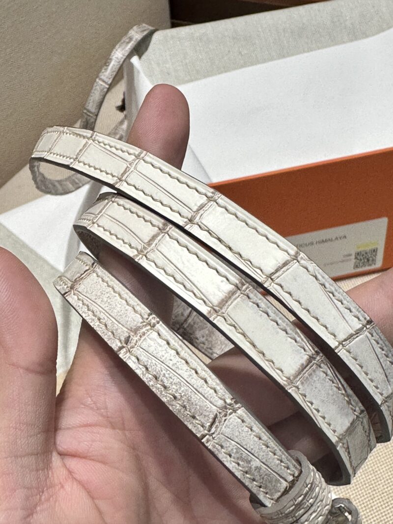 Hermès Kelly Danse 22 Himalaya Niloticus Crocodile Himalaya Gold Hardware - Image 22