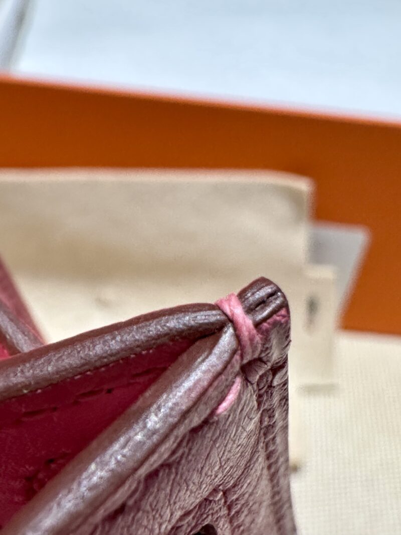 Hermès Mini Kelly Ostrich Rose Bubble Silver Hardware - Image 22