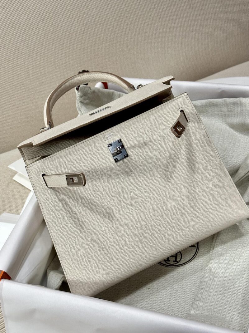 Hermès Kelly 25 Epsom Craie Gold Hardware - Image 8