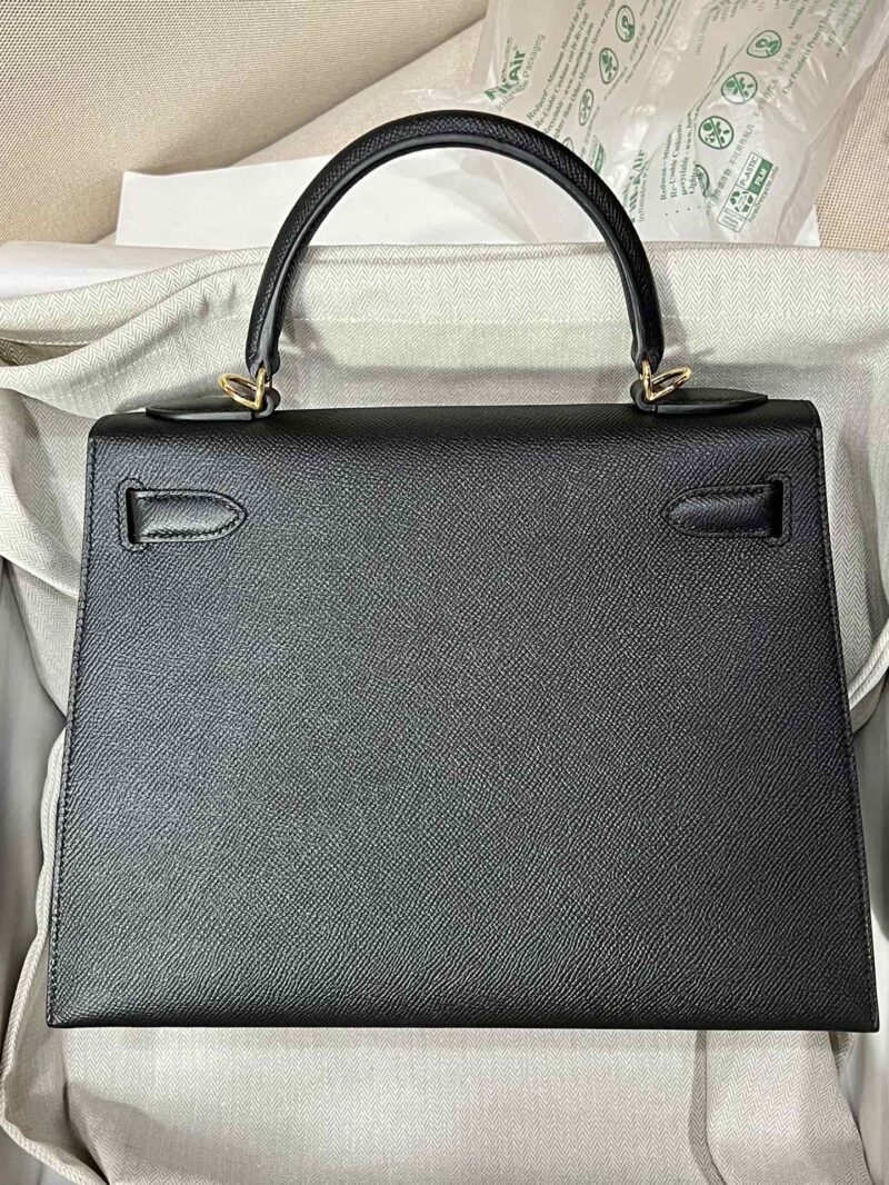 Hermès Kelly 25 Epsom Noir Gold Hardware - Image 13