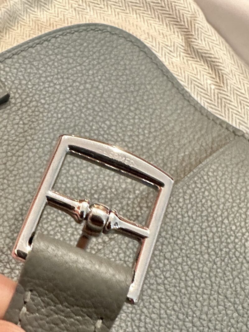 Hermès Halzan 25 Evercolor Vert Amande Gold Hardware - Image 10
