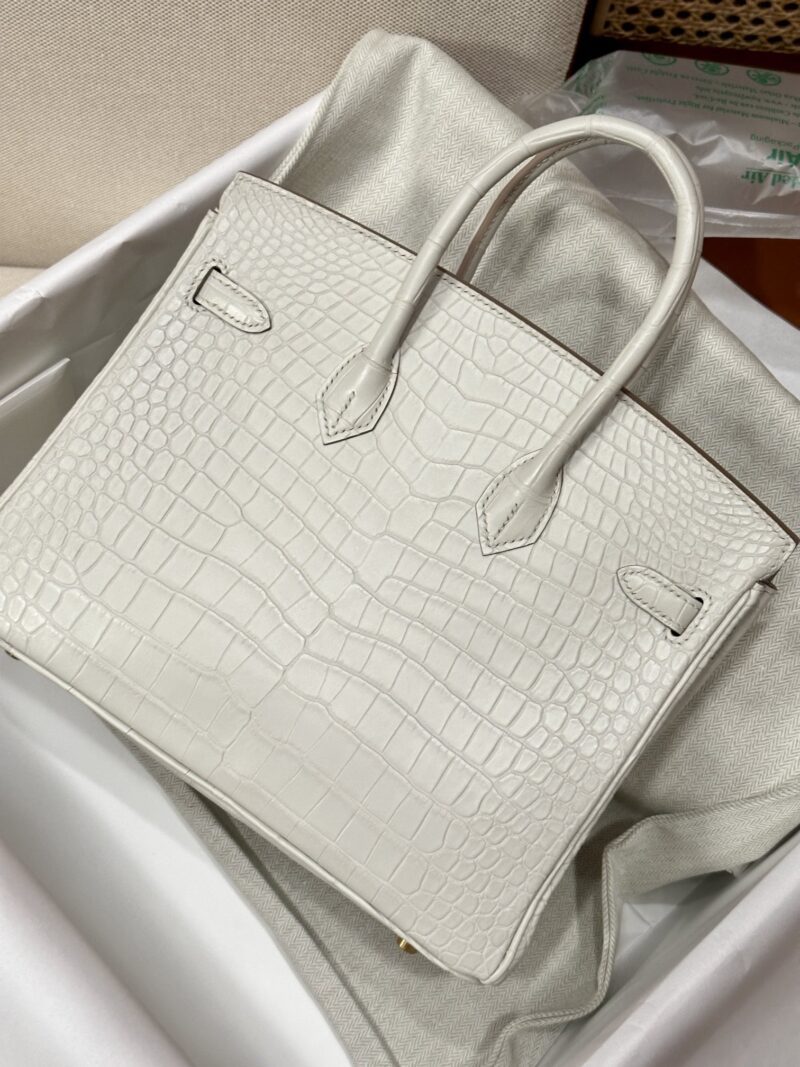 Hermès Birkin 25 Beton Matte Crocodile Gold Hardware - Image 2