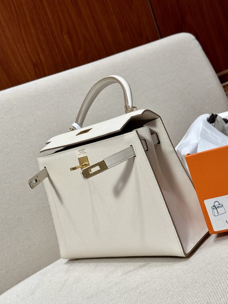 Hermès Kelly 25 Epsom Craie Gold Hardware - Image 9