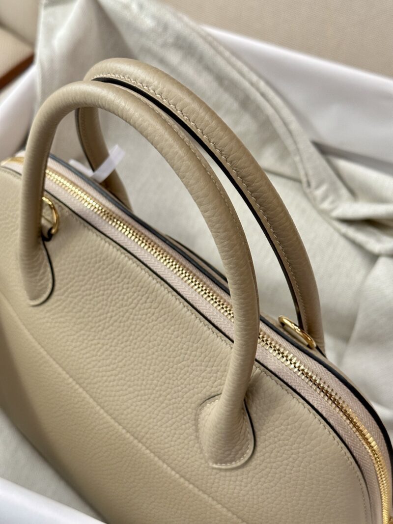 Hermès Bolide 31 Taurillon Clemence Gris Trench Gold Hardware