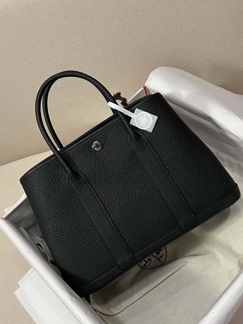 Hermès Garden Party 30 Country Leather Noir Silver Hardware - Image 2