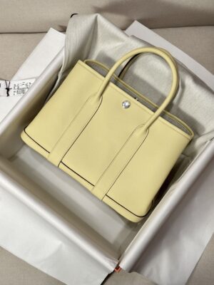 Hermès Garden Party 30 Epsom Jaune Poussin Silver Hardware