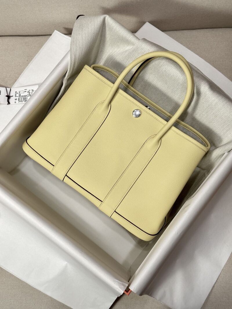 Hermès Garden Party 30 Epsom Jaune Poussin Silver Hardware