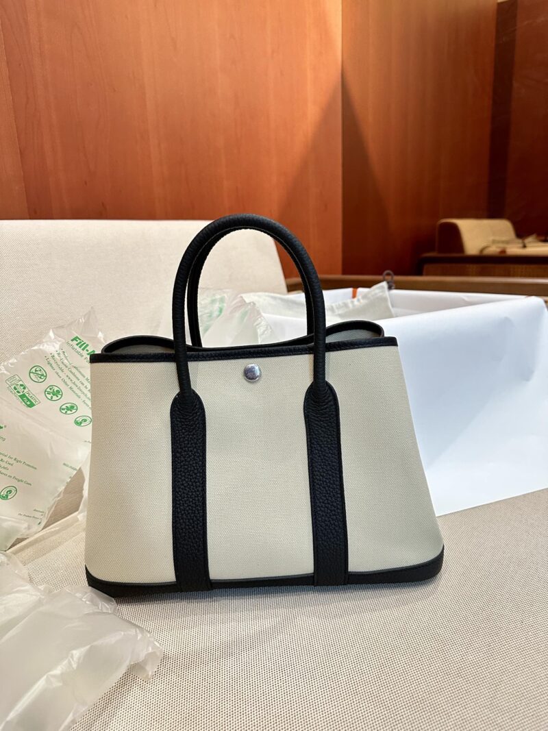 Hermès Garden Party 36 Canvas & Negonda Noir Silver Hardware - Image 2
