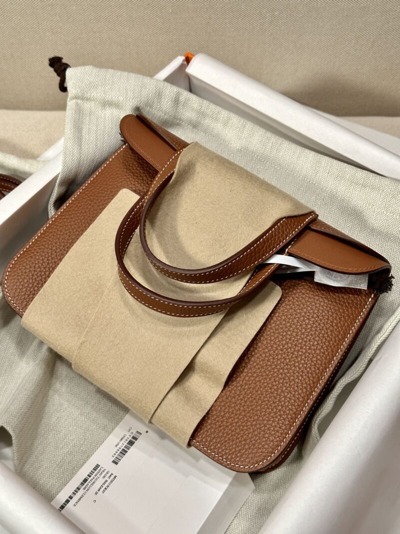 Hermès Halzan 25 Clemence Gold Silver Hardware - Image 2