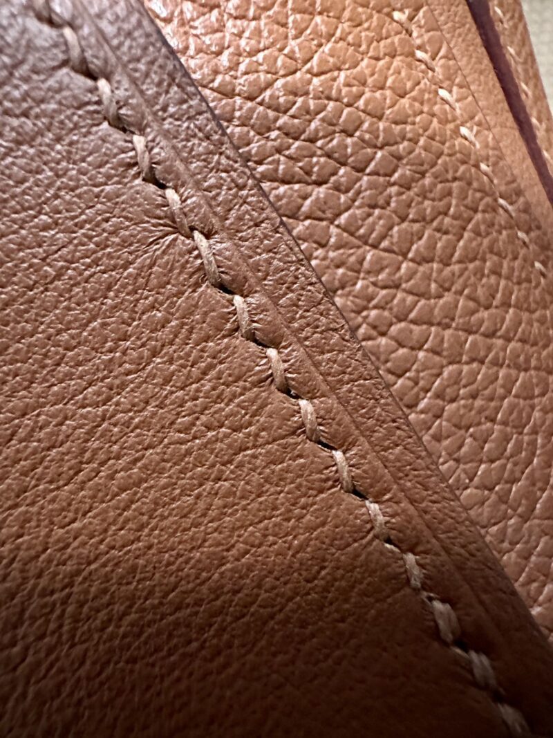 Hermès Mini Kelly 2424 Evercolor & Swift Gold Silver Hardware - Image 8