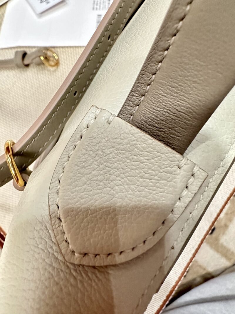 Hermès Mini Kelly 2424 Evercolor & Swift Craie & Gris Asphalt Gold Hardware - Image 14