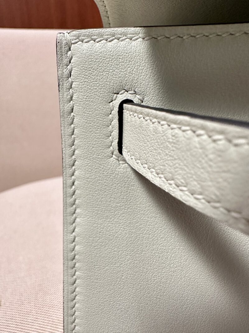 Hermès Kelly Danse 22 Swift Vert Fizz Silver Hardware - Image 9