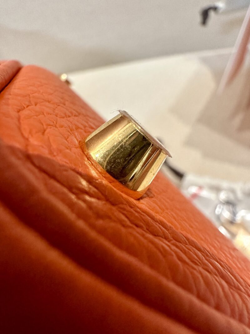 Hermès Picotin 18 Taurillon Clemence Feu Orange Gold Hardware - Image 8