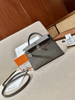Hermès Mini Kelly 19 Epsom Etain Silver Hardware