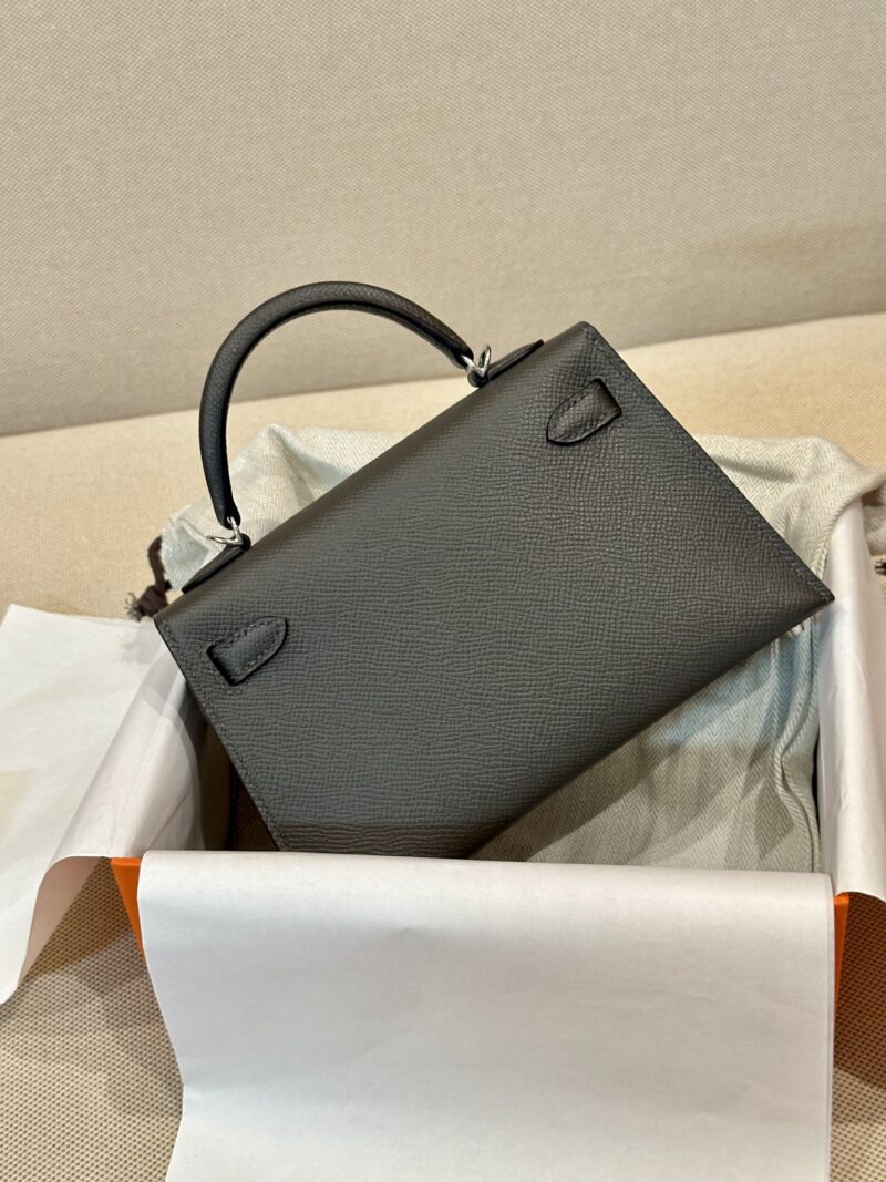 Hermès Mini Kelly 19 Epsom Gris Graphite Silver Hardware - Image 6