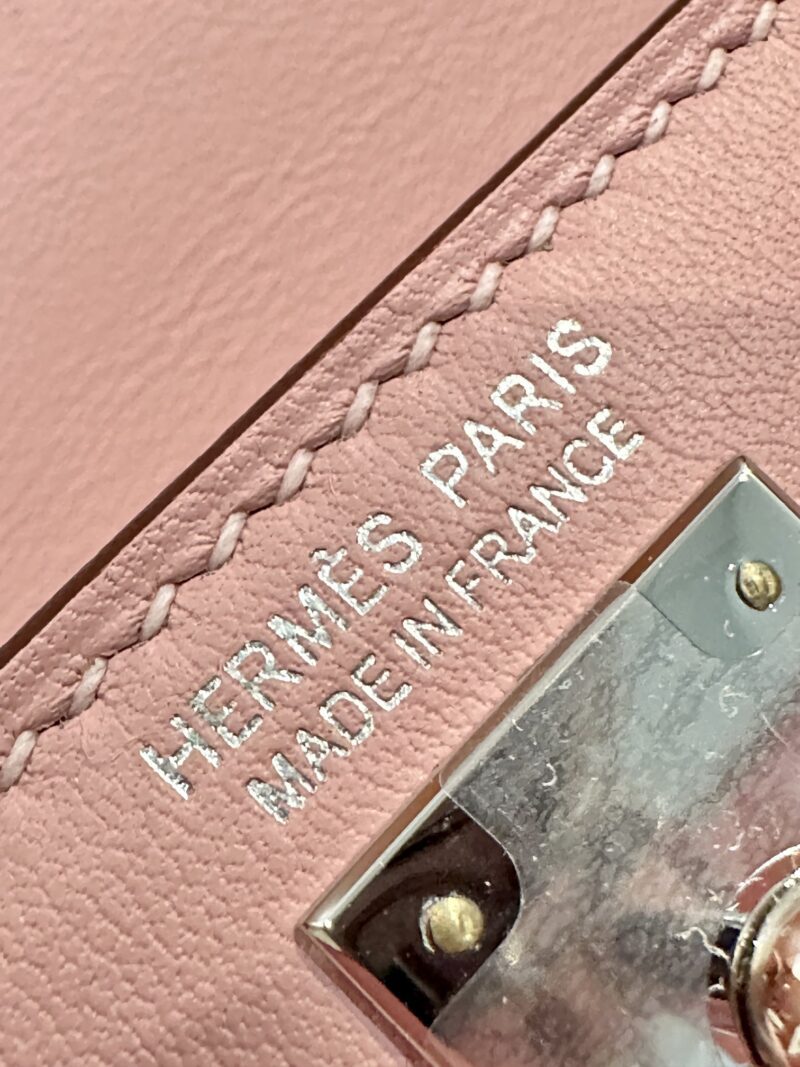 Hermès Mini Kelly Swift Rose Sakura Silver Hardware - Image 8