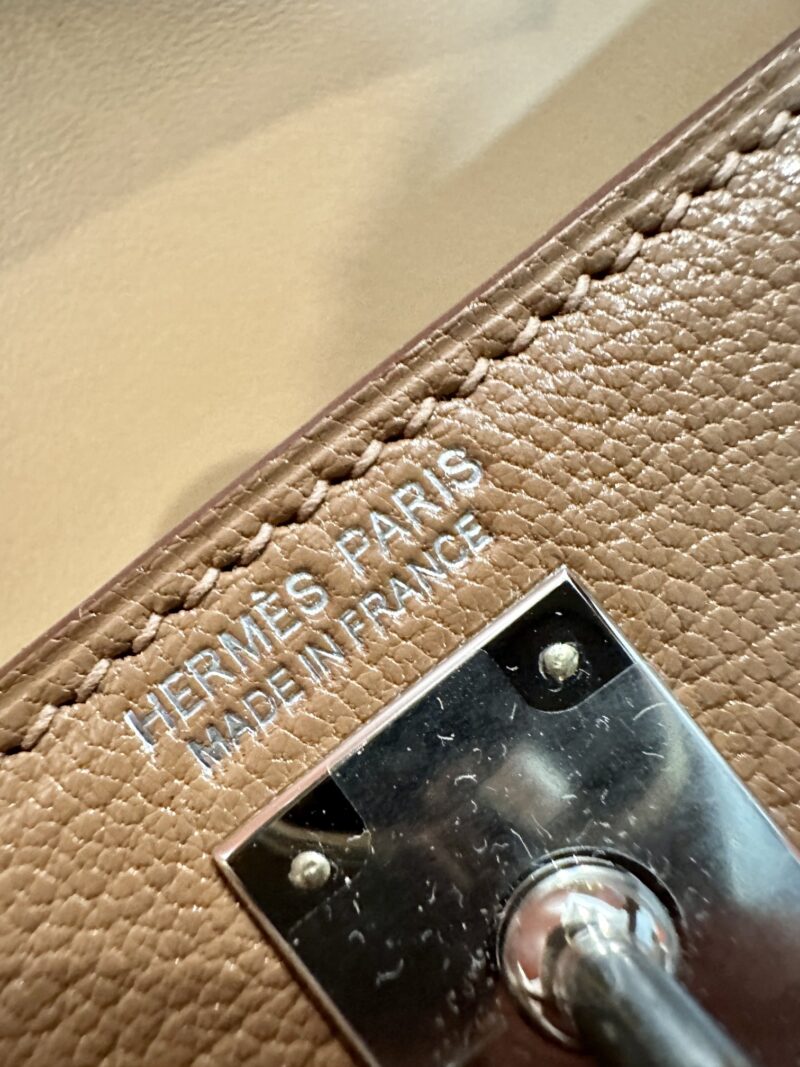 Hermès Mini Kelly 19 Chevre Quebracho Silver Hardware - Image 9
