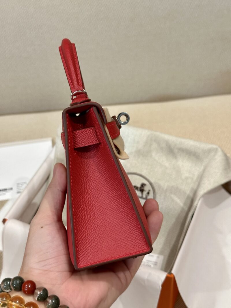Hermès Mini Kelly 19 Epsom Rouge Casaque Silver Hardware - Image 5