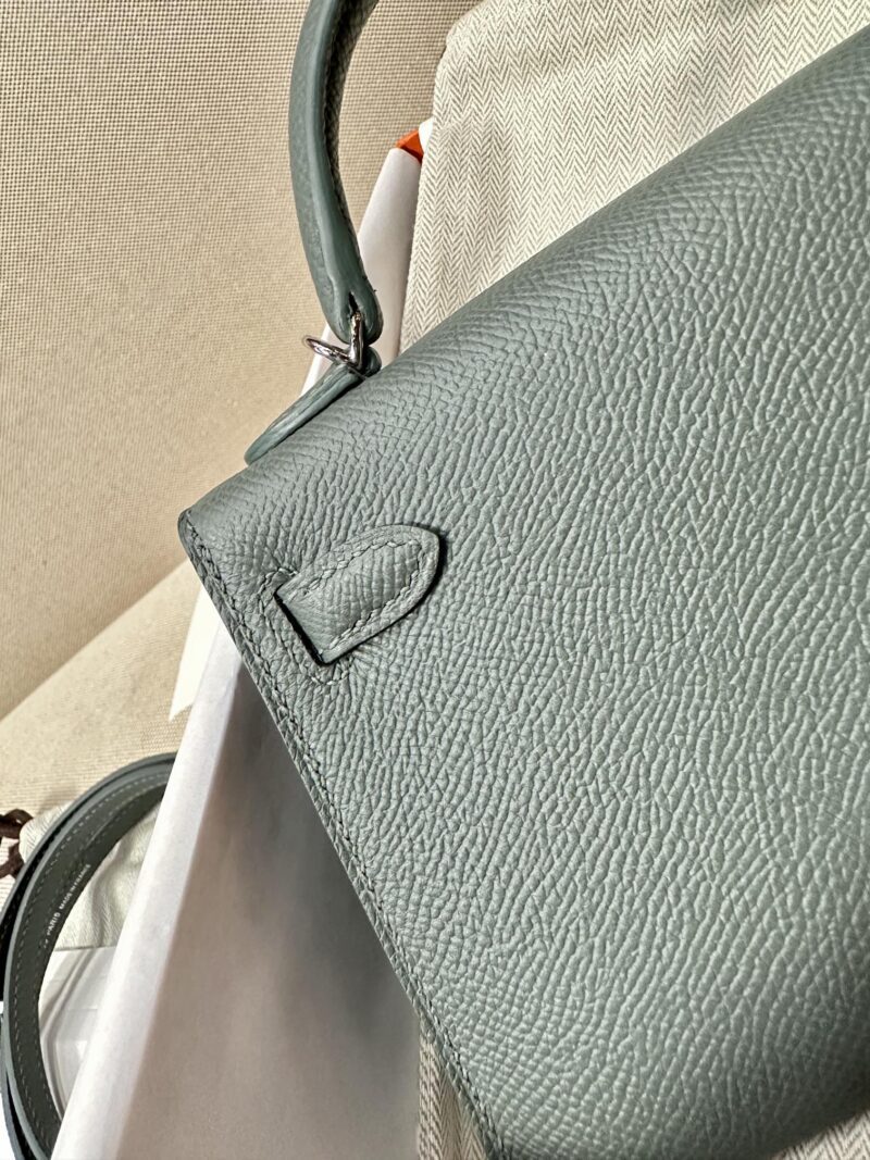 Hermès Mini Kelly Epsom Vert Amande Silver Hardware - Image 7