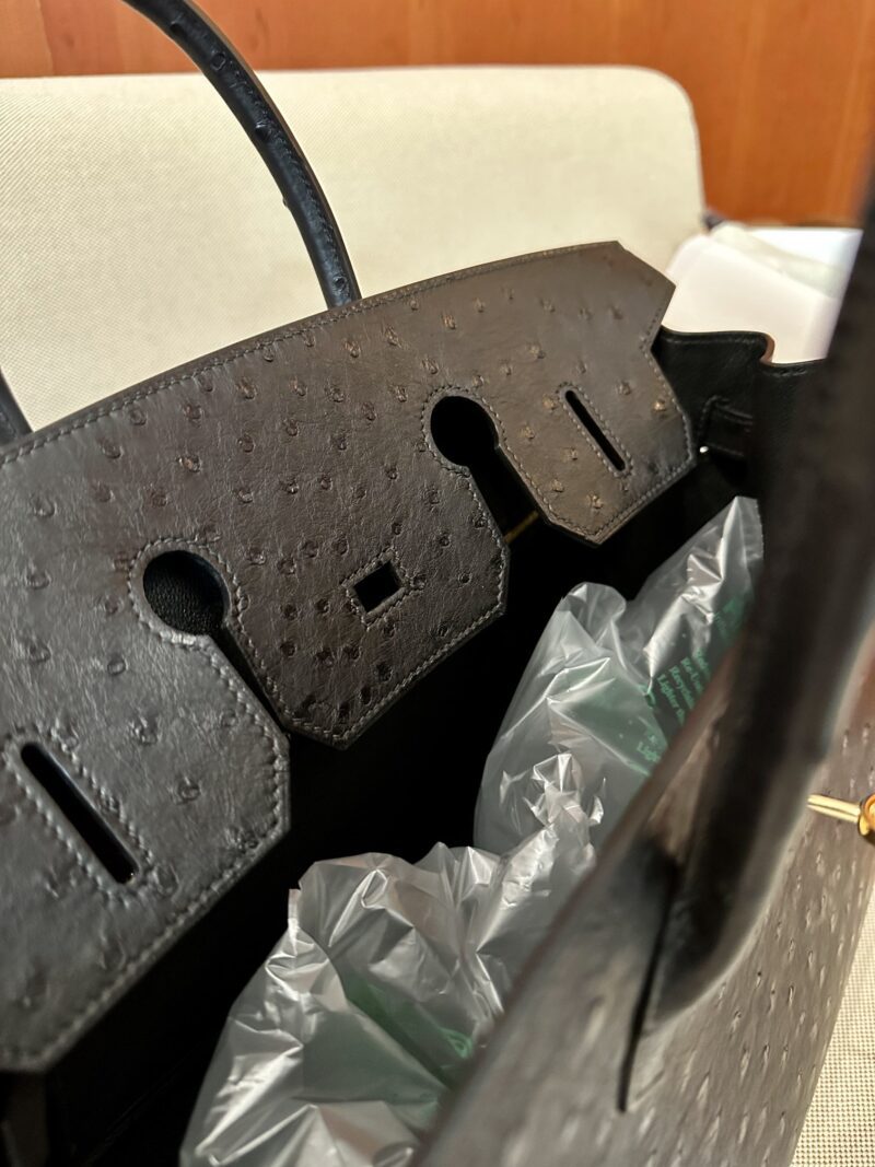 Hermès Birkin 35 Noir Ostrich Gold Hardware - Image 5