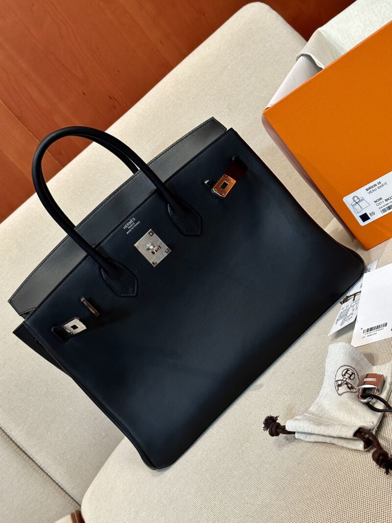 Hermès Birkin 35 Noir Swift Palladium Hardware - Image 2
