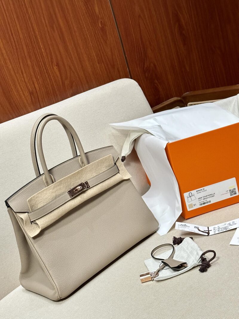 Hermès Birkin 30 Gris Tourterelle Togo Palladium Hardware - Image 2