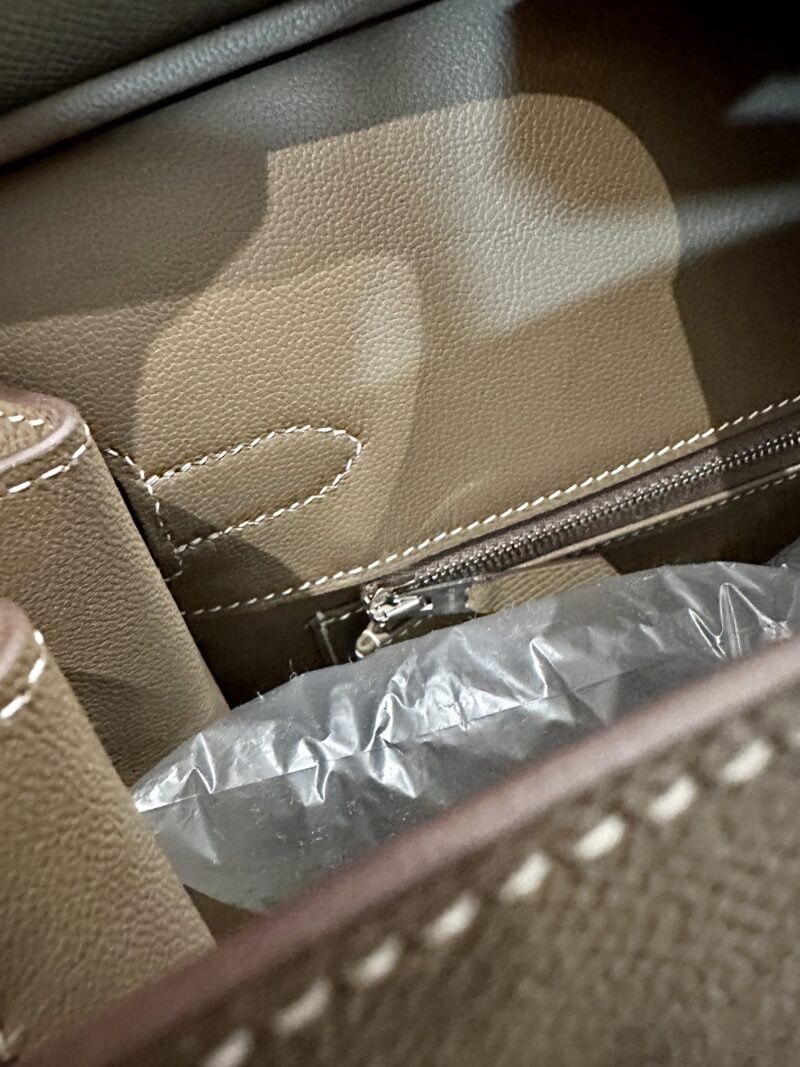 Hermès Birkin 30 Etoupe, Silver Epsom Palladium Hardware - Image 7