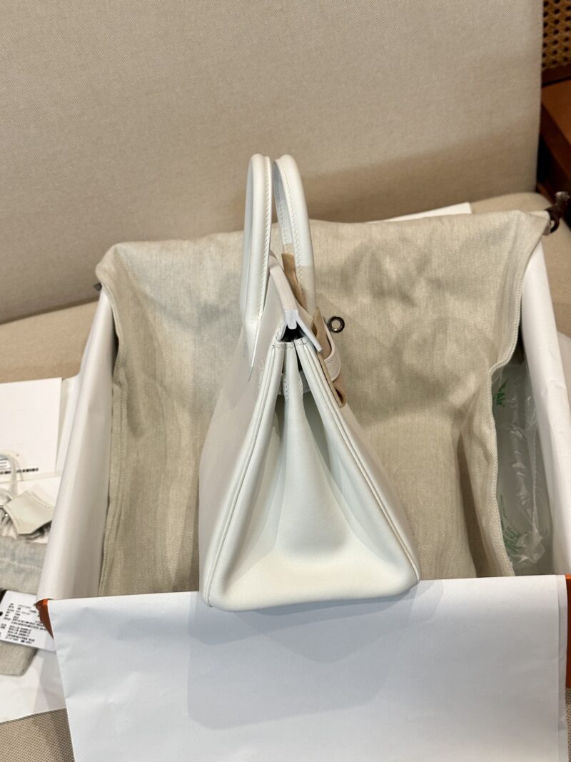 Hermès Birkin 25 New White Swift Palladium Hardware - Image 5