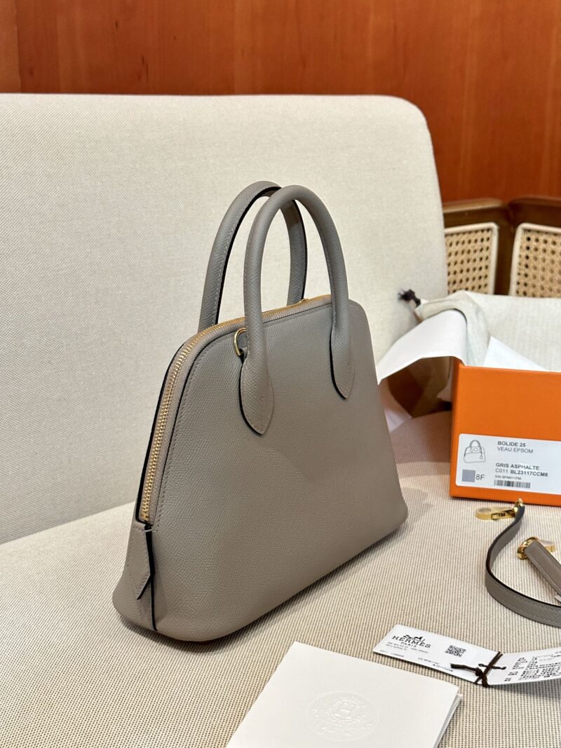 Hermès Bolide 25 Epsom Gris Asphalte Gold Hardware