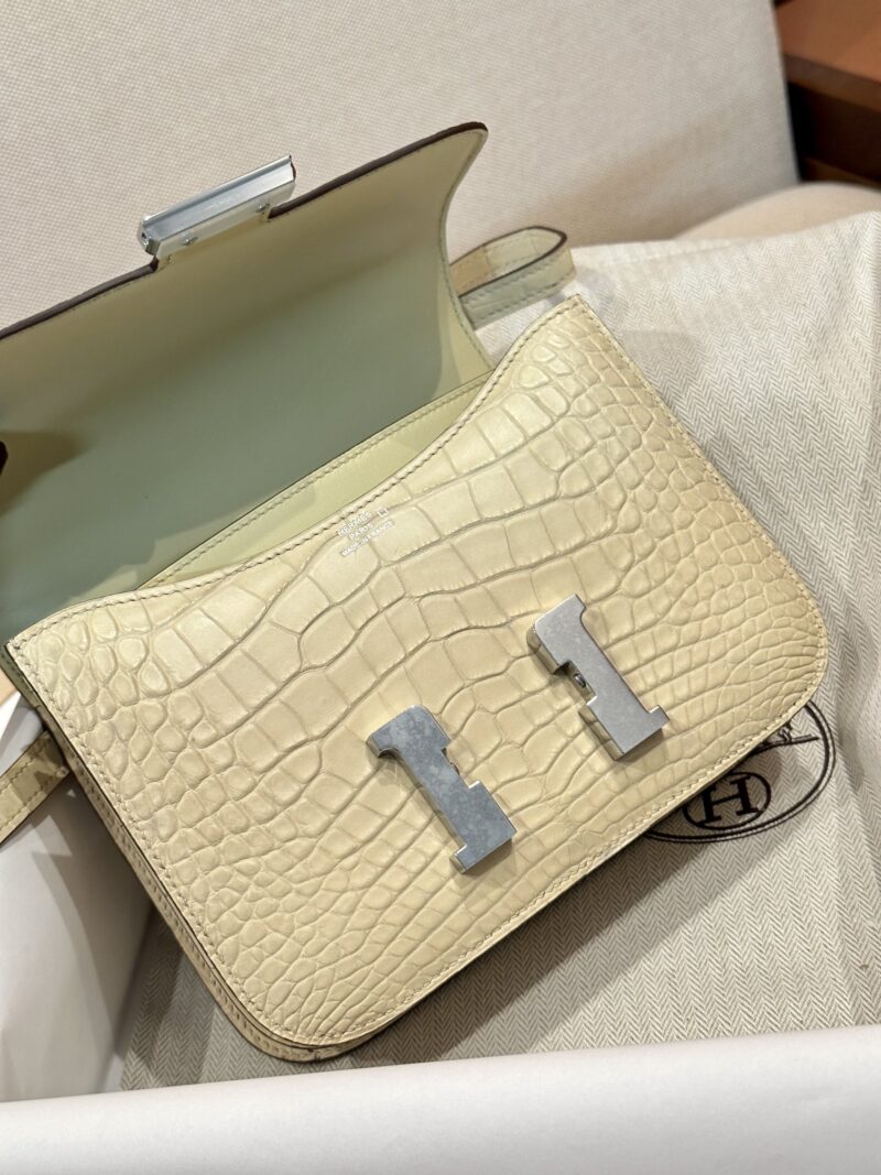 Hermès Constance 19 Vallina Matte Alligator Palladium Hardware