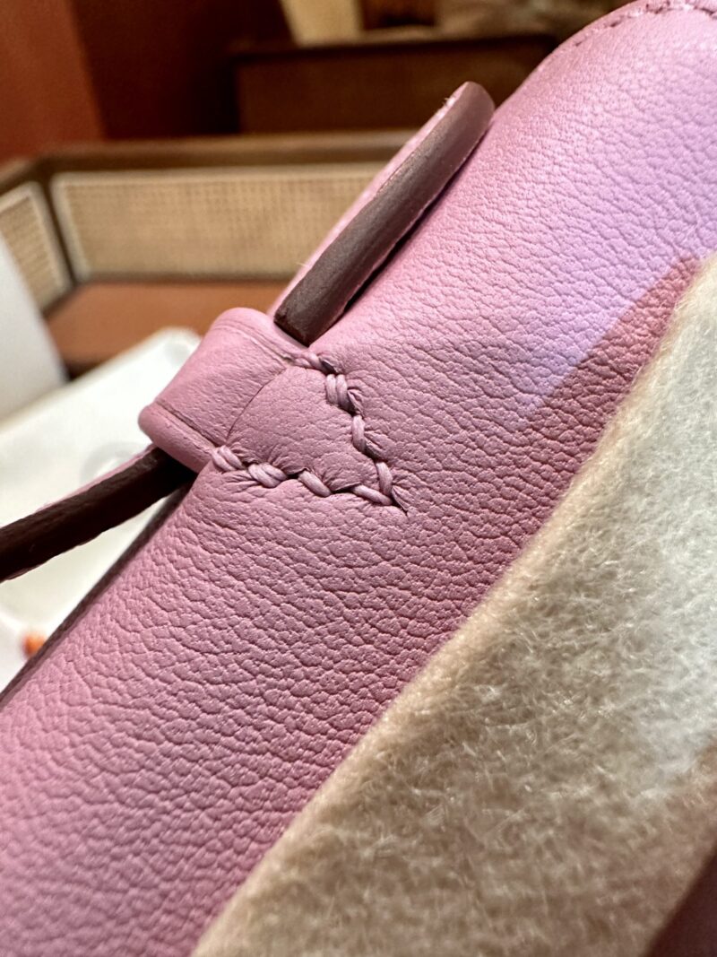 Hermès Kelly Pochette Mauve Sylvestre, Silver Swift Palladium Hardware