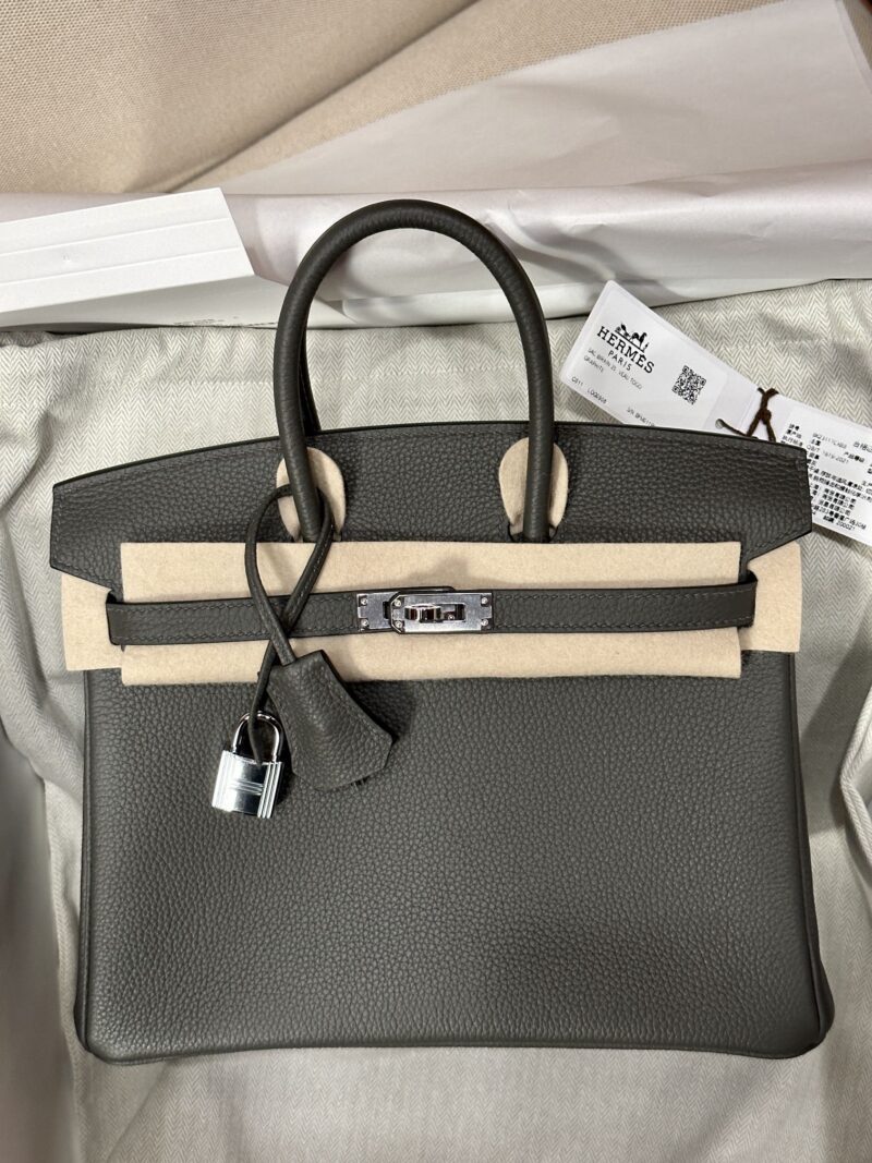 Hermès Birkin 25 Graphite Togo Palladium Hardware - Image 3